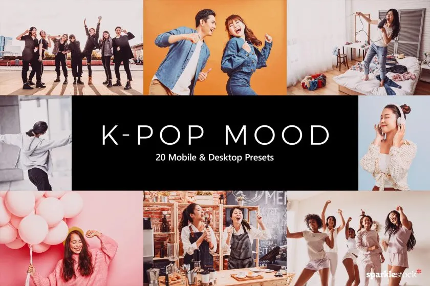 韩国流行音乐电影视频调色LR预设及LUT预设 20 K-Pop Mood Lightroom Presets & LUTs