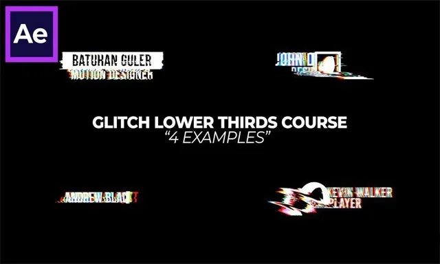 AE创建小故障下三分之一标题动画视频教程 Glitch Text Animations in After Effects