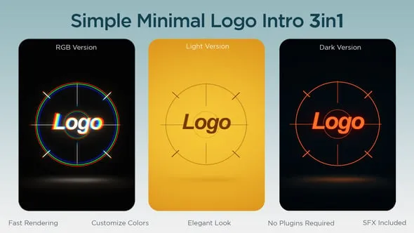 简单图形动画演绎通用品牌标志LOGO片头AE模板 Simple Minimal Logo