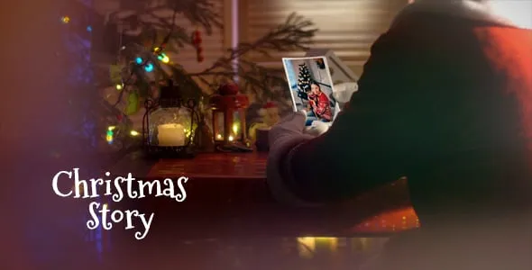 4K诞节活动主题家庭幻灯片冬天照片动画视频相册AE模板 Christmas Story