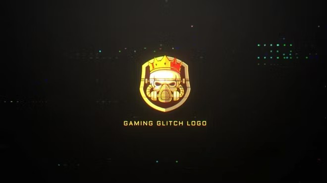 AE模板 时尚的混合效果游戏故障标志动画模板 Gaming Glitch Logo