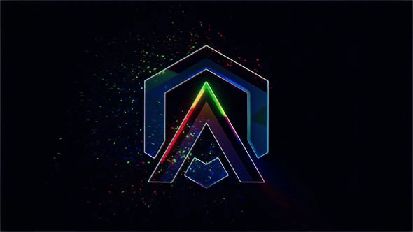AE模板 快速五彩灯光闪烁电能粒子标志动画模板 Dynamic Logo Reveal