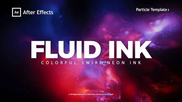 AE模板 动态文本动画旋转发光彩色粒子效果慢动作流体背景模板 Colorful Particle Typography